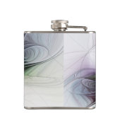 Nieuw leven, kleurrijke Abstracte fractale kunst F Heupfles (Achterkant)