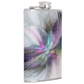 Nieuw leven, kleurrijke Abstracte fractale kunst F Heupfles (Rechts)