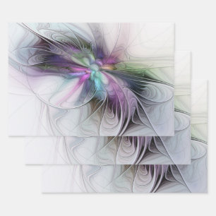 Nieuw Leven, Kleurrijke Abstracte Fractale Kunst F Inpakpapier Vel