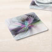 Nieuw leven, kleurrijke Abstracte fractale kunst F Kartonnen Onderzetters (Schuin)