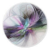Nieuw leven, kleurrijke Abstracte fractale kunst F Keramische Knop (Voorkant)