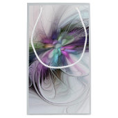 Nieuw leven, kleurrijke Abstracte fractale kunst F Klein Cadeauzakje (Achterkant)