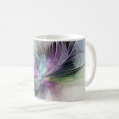 Nieuw leven, kleurrijke Abstracte fractale kunst F Koffiemok (Voorkant rechts)