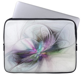 Nieuw leven, kleurrijke Abstracte fractale kunst F Laptop Sleeve
