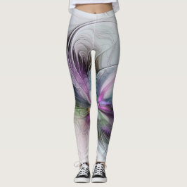 Nieuw leven, kleurrijke Abstracte fractale kunst F Leggings