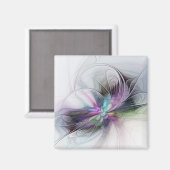Nieuw leven, kleurrijke Abstracte fractale kunst F Magneet (Voorkant / Achterkant)