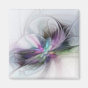 Nieuw leven, kleurrijke Abstracte fractale kunst F Magneet