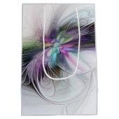 Nieuw leven, kleurrijke Abstracte fractale kunst F Medium Cadeauzakje (Achterkant)