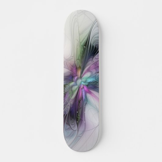 Nieuw leven, kleurrijke Abstracte fractale kunst F Persoonlijk Skateboard (Voorkant)
