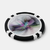Nieuw leven, kleurrijke Abstracte fractale kunst F Poker Chips (Enkel)