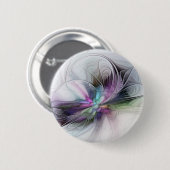 Nieuw leven, kleurrijke Abstracte fractale kunst F Ronde Button 5,7 Cm (Voorkant /achterkant)