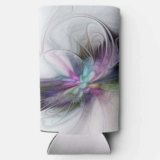 Nieuw leven, kleurrijke Abstracte fractale kunst F Seltzer Blikjeskoeler (Achterkant)