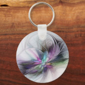 Nieuw leven, kleurrijke Abstracte fractale kunst F Sleutelhanger (Voorkant)