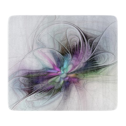 Nieuw leven, kleurrijke Abstracte fractale kunst F Snijplank (Voorkant)