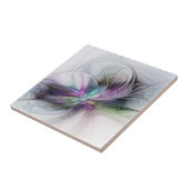 Nieuw leven, kleurrijke Abstracte fractale kunst F Tegeltje (Zijkant)