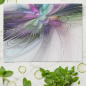 Nieuw leven, kleurrijke Abstracte fractale kunst F Theedoek (Gevouwen)