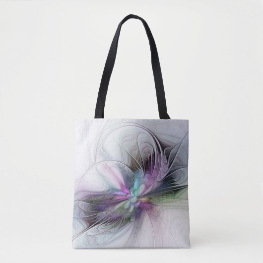 Nieuw leven, kleurrijke Abstracte fractale kunst F Tote Bag (Voorkant)