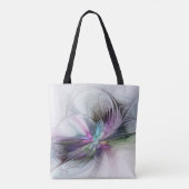 Nieuw leven, kleurrijke Abstracte fractale kunst F Tote Bag (Achterkant)