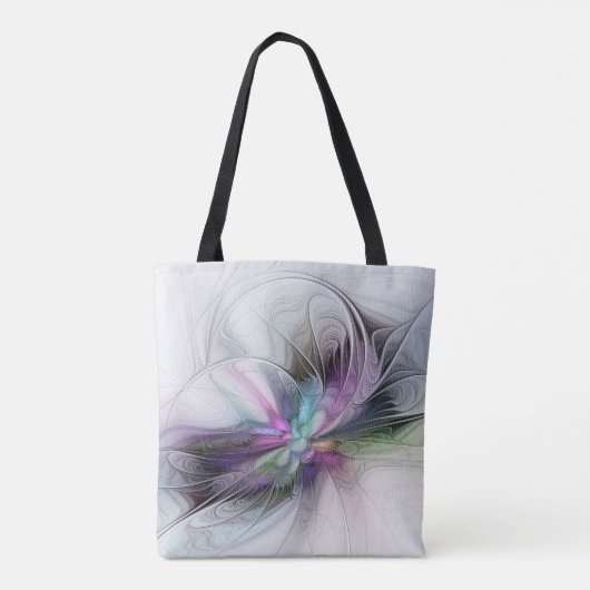 Nieuw leven, kleurrijke Abstracte fractale kunst F Tote Bag (Achterkant)