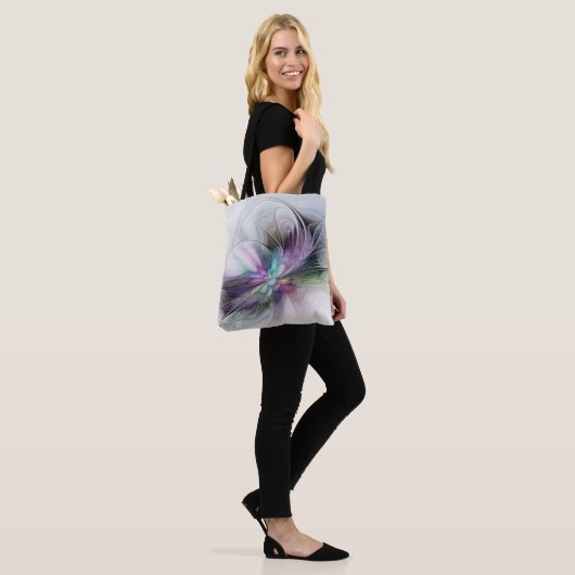 Nieuw leven, kleurrijke Abstracte fractale kunst F Tote Bag (Op model)