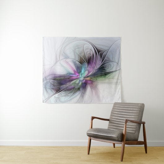 Nieuw leven, kleurrijke Abstracte fractale kunst F Wandkleed (In Situ (horizontaal))