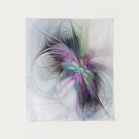 Nieuw leven, kleurrijke Abstracte fractale kunst F Wandkleed (Voorkant)