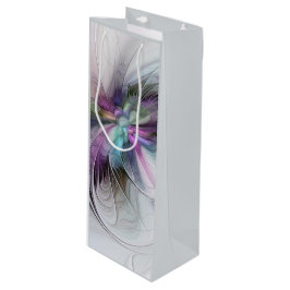 Nieuw leven, kleurrijke Abstracte fractale kunst F Wijn Cadeautas