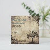 Nieuw Leven  met Blauwe Huwelijksuitnodiging Kaart (Staand voorkant)