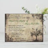 Nieuw Leven Vintage bruiloft uitnodiging (Staand voorkant)