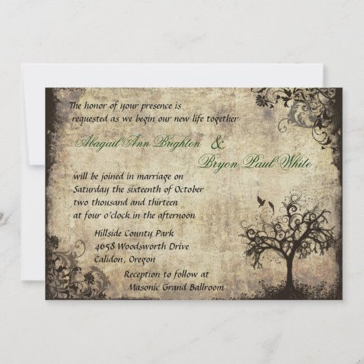 Nieuw Leven Vintage bruiloft uitnodiging (Voorkant)