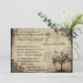 Nieuw Leven Vintage bruiloft uitnodiging (Staand voorkant)