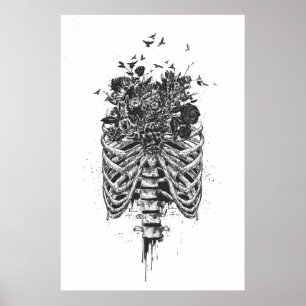 Nieuw leven (zwart-wit) poster