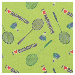 NIEUW! liefdesbadminton met rackets op verse groen Stof