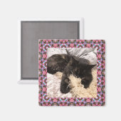 Nieuw Lijst met roze groene kerstster met roze ran Magneet (Voorkant / Achterkant)