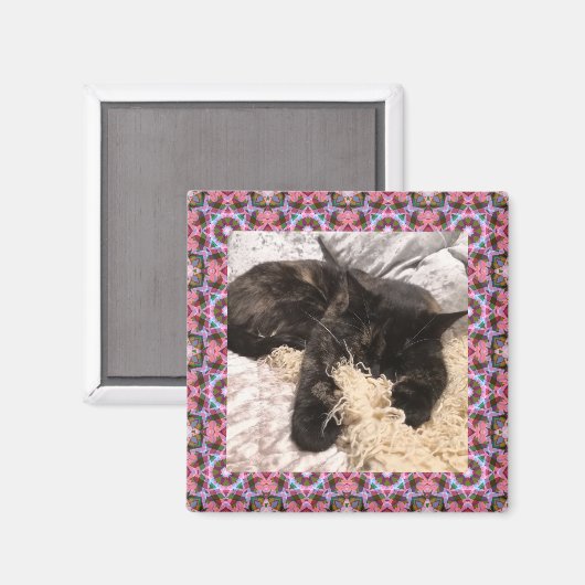 Nieuw Lijst met roze groene kerstster met roze ran Magneet (Voorkant / Achterkant)