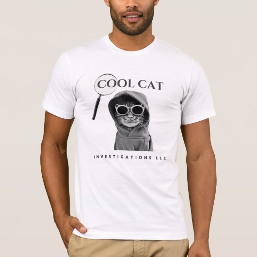 Nieuw logo met koude kat met t-shirt van beeldglas (Voorkant)