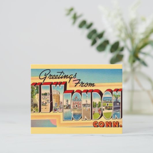 Nieuw Londen Connecticut Ansichtkaart Briefkaart (Staand voorkant)