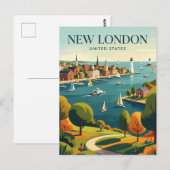 Nieuw Londen Connecticut Briefkaart (Voorkant / Achterkant)