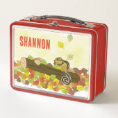 NIEUW! Lunchbox - Chipmunk Herfst (naam toevoegen) (Voorkant)