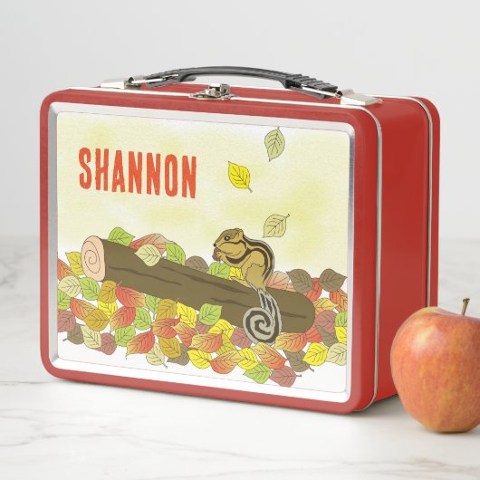 NIEUW! Lunchbox - Chipmunk Herfst (naam toevoegen) (In situ)