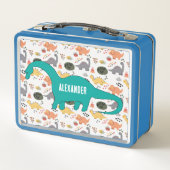 NIEUW! Lunchbox - Dinosaurussen (naam toevoegen) M (Achterkant)
