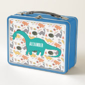 NIEUW! Lunchbox - Dinosaurussen (naam toevoegen) M (Voorkant)