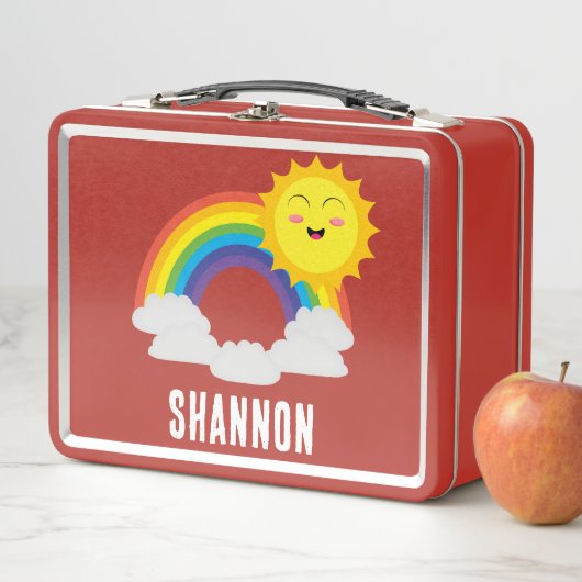 NIEUW! Lunchbox - Rainbow Sun (naam toevoegen) Met (In situ)