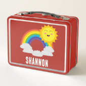NIEUW! Lunchbox - Rainbow Sun (naam toevoegen) Met (Achterkant)