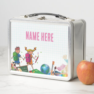 NIEUW! Lunchbox - Terug naar School Metal - Roestv