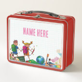 NIEUW! Lunchbox - Terug naar School Metal - Rood (Voorkant)