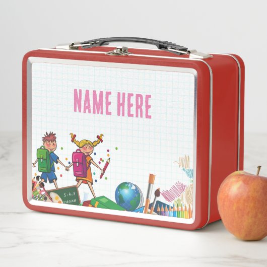 NIEUW! Lunchbox - Terug naar School Metal - Rood (In situ)