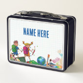 NIEUW! Lunchbox - Terug naar School Metal - Zwart (Achterkant)