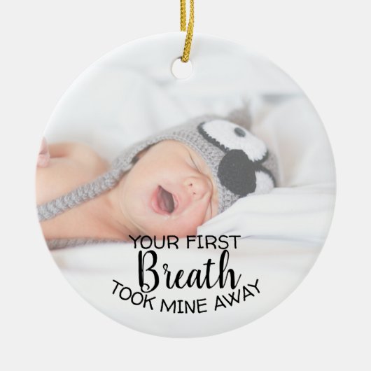 Nieuw mam Papa Baby Foto Ornament (Voorkant)