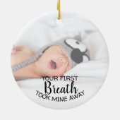 Nieuw mam Papa Baby Foto Ornament (Achterkant)